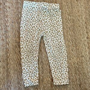 Quincy Mae Cream and Brown Patterned Kids Leggings